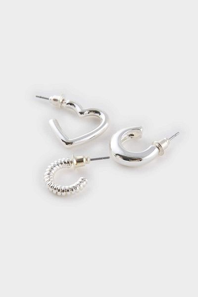 DeFacto Women's 6-Piece Silver Earrings F5965Axns