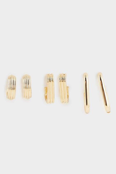 DeFacto Women's 3-Piece Gold Earrings F1405Axns