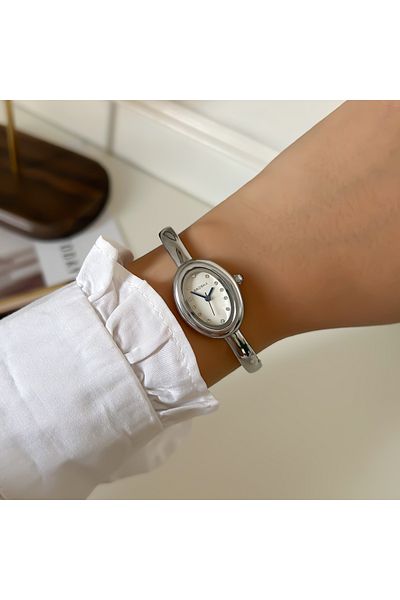marvina BROSHA Women's Silver Watch with White Dial
