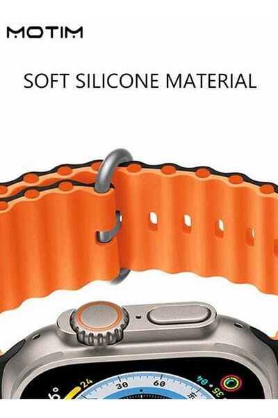 MOTIM Soft Silicone Replacement Strap Wrist Band 49mm 45mm 44mm 42mm For Apple Watch