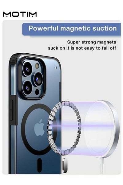 MOTIM iPhone 14 /14 Plus Magnetic Case, Clear Matte Magnetic Drip Protection MagSafe Phone Case