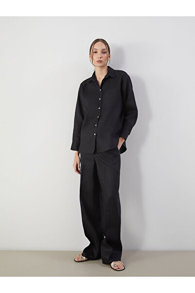 LC Waikiki Trendlucky Women's 100% Linen Trousers with Elastic Waist