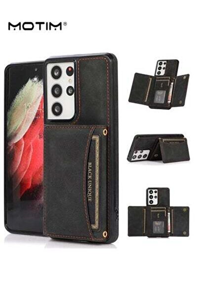 MOTIM غطاء حماية لهاتف سامسونج S22 بلس، جراب محفظة جلدي قلاب مع حامل بطاقة ائ...