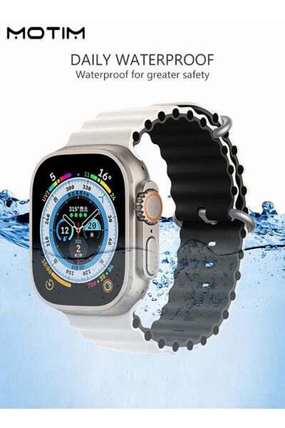 MOTIM Soft Silicone Replacement Strap Wrist Band 49mm 45mm 44mm 42mm For Apple Watch