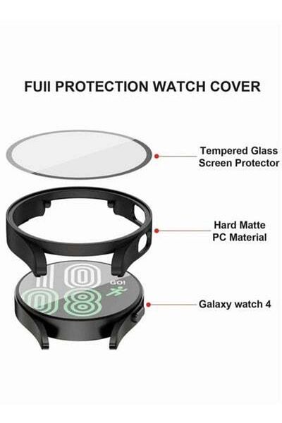 MOTIM Compatible for Samsung Galaxy Watch Hard Case with Tempered Glass Screen Protector Hard Case Cover