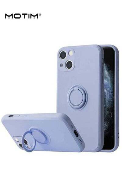 MOTIM جراب سيليكون لجهاز iPhone 14 مع حامل حلقة إصبع 360 درجة، حماية ضد الصدم...
