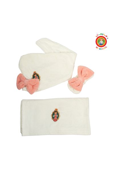 MYSCHOOL My School Towels Set, White, 3 Pieces