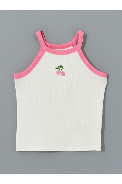LC Waikiki Halter Neck Embroidered Combed Cotton Girls' Undershirt
