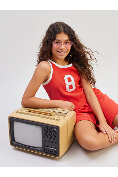 LC Waikiki Vlastita marka, nova sezonska okrugla kragna Vezena majica za devo...