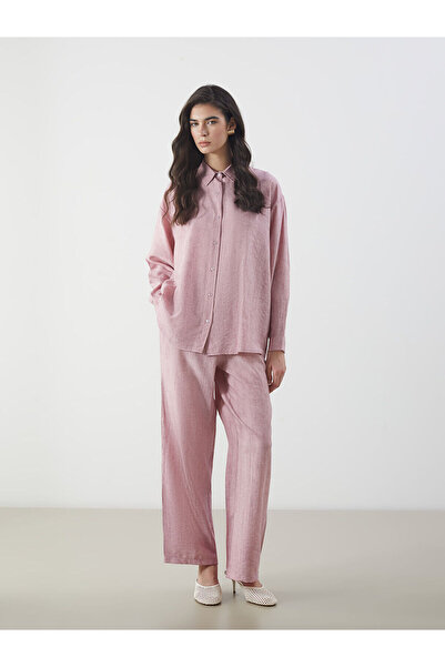 LC Waikiki Pantaloni de damă Vizyon New Season cu talie elastică și aspect de in