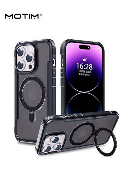 MOTIM جراب ماج سيف لهاتف iPhone 15 Pro Max، غطاء خلفي مغناطيسي N52 مع حامل، ج...