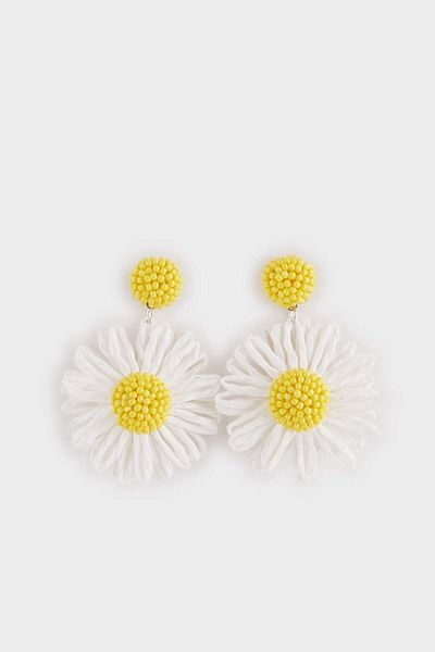DeFacto Women's Daisy Straw Detailed Earrings F0876Axns