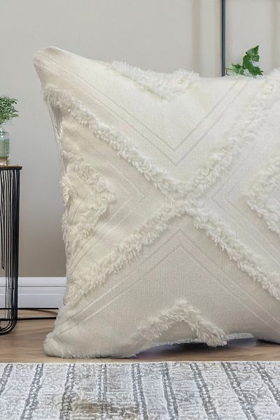 EVYA Punch Chenille 43X43 cm Sofa Throw Pillow Cover Luxury Decorative Feather Special Design Modern Decoration