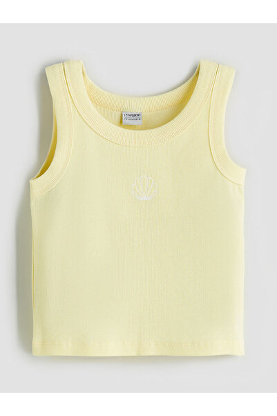 LC Waikiki قميص قصير للفتيات الصغيرات ذو رقبة دائرية للموسم الجديد - S5L296Z4