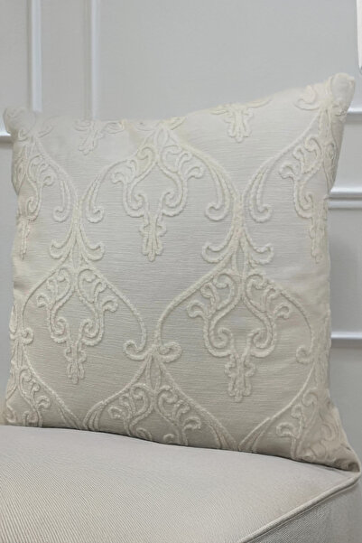 EVYA Punch Chenille 43X43 cm Sofa Throw Pillow Cover Luxury Decorative Feather Special Design Modern Decoration Flower