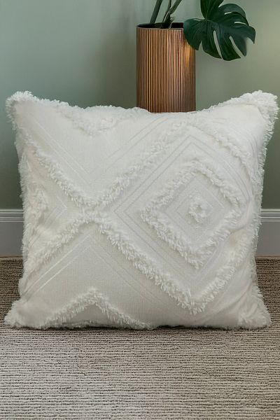 EVYA Punch Chenille 43X43 cm Sofa Throw Pillow Cover Luxury Decorative Feather Special Design Modern Decoration