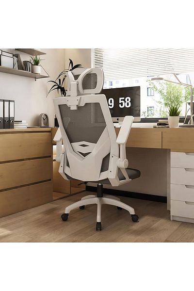 VINNYSEN Office Chair, Ergonomic Gaming Chair, High Back with Adjustable Headrest, Swivel Armrest（Black）