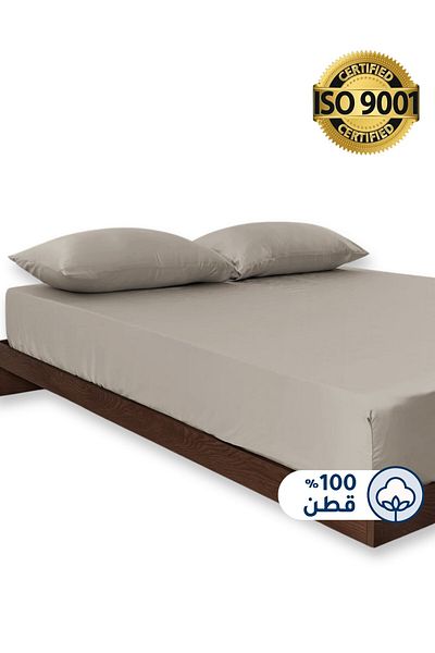 Master Home Textile Cotton Fitted Sheet Set, 2 Pcs Single Size, 100% Cotton 200TC, 30cm Deep Pocket, Fits 120x200cm Bed