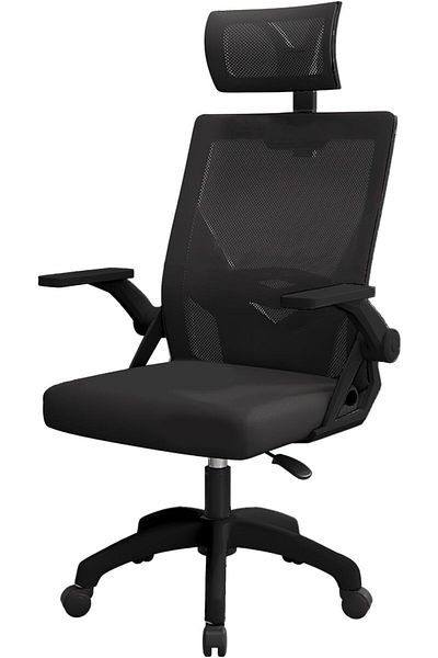VINNYSEN Office Chair, Ergonomic Gaming Chair, High Back with Adjustable Headrest, Swivel Armrest（Black）