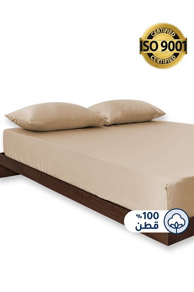 Master Home Textile طقم ملاءات قطنية ملائمة، قطعتان، مقاس مفرد، 100% قطن 200TC، جيب عميق 30 سم، يناسب سرير 120×200 سم