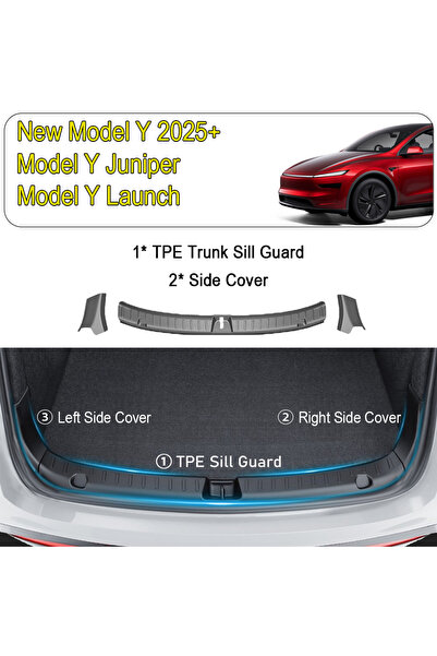 Choice6 غطاء حماية عتبة صندوق السيارة من جونيبر موديل Y (3 قطع) متوافق مع سيا...