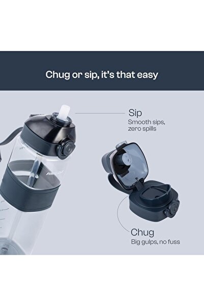 Winsor Pinnacle Piccolo Hydration Bottle (1 L, Navy Blue)