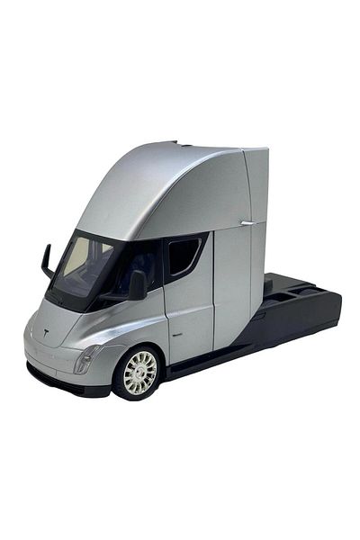 BaoBao Tesla Semi Tractor Head Car 1:32 Silver With Moving Doors Modern Electric Design BaoBao