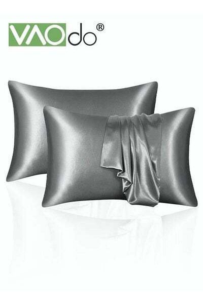 VAODO 2 Silk Pillowcase Set Soft Breathable 51*102CM Grey
