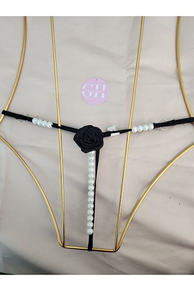 string String Thong Panties with Pearls