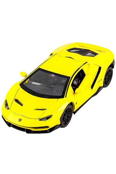 BaoBao Lamborghini Aventador 1:24 Yellow Diecast Model Car With Butterfly Doors BaoBao Sport