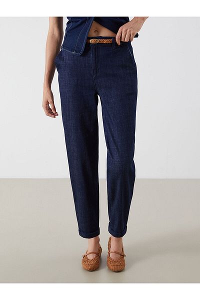LC Waikiki Pantaloni de damă Carrot Fit cu centură în talie