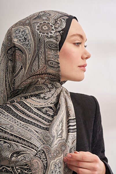 ARMANDA Ethnic Vual Mystique Pattern Special Series Shawl - Μαύρο Κρεμ