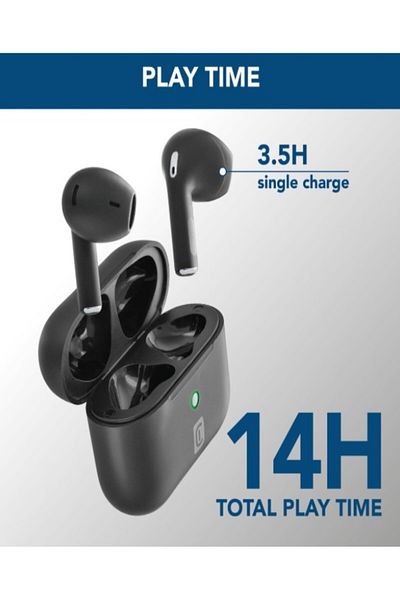 Cellular Line سماعات أذن CRYSTAL بلوتوث بعزل ضوضاء وصوت نقي مع بطارية تدوم حتى 14 ساعة – أسود