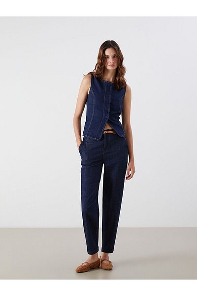 LC Waikiki Pantaloni de damă Carrot Fit cu centură în talie