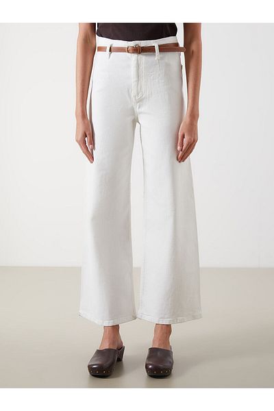 LC Waikiki Γυναικείο τζιν παντελόνι Wideleg με ζώνη στη μέση