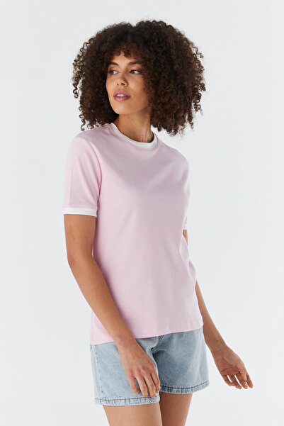 Shopping Shop Μπλούζα με λεπτομέρεια ρίγες ΡΟΖ