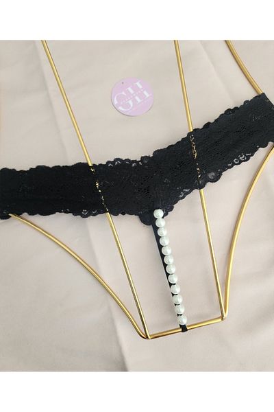 G&H UNDERWEAR String Thong Panties with Pearls