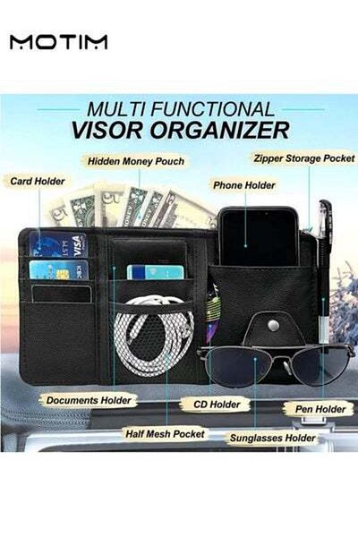 MOTIM 2 Pcs Car Tissue Holder PU Leather Tissue Box Car Visor Napkin Holder Car Sun Visor Organizer