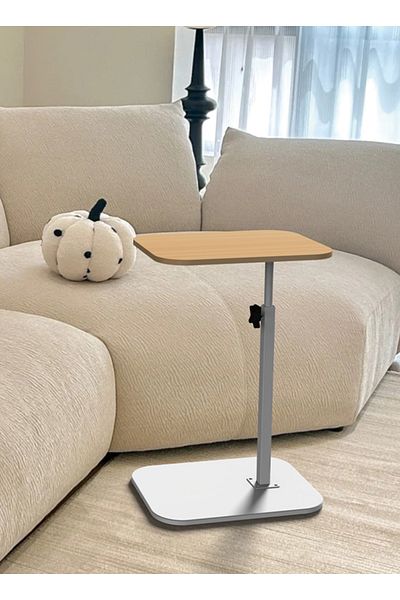 sharpdo Nordic Retro Sofa Lifting Side Table, Movable Living Room Corner Sofa Side Table