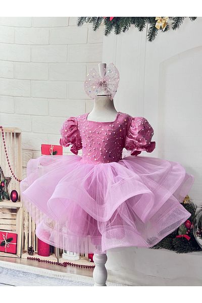 Nissa Pink Sparkly Princess Dress Evening Dress