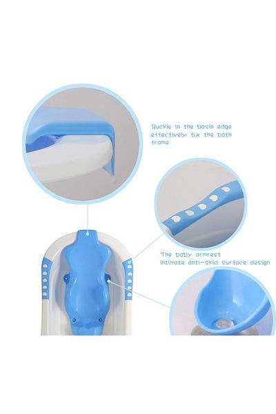 Little Mom Cadita bebelusi Little Mom Angel Blue cu reductor detasabil ergonomic cu fixare in ventuze inclus, e