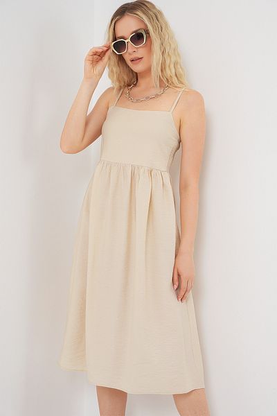 Bigdart Women's Strap Ayrobin Dress 2565 - Cream