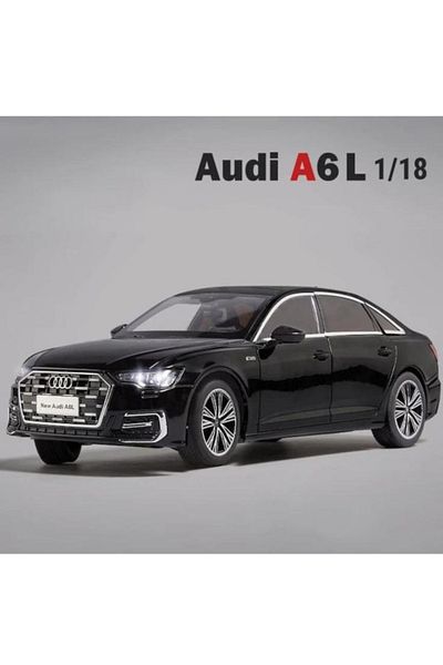 BaoBao Black Audi A6L toy car, 1:18 scale, premium model with sounds and lights
