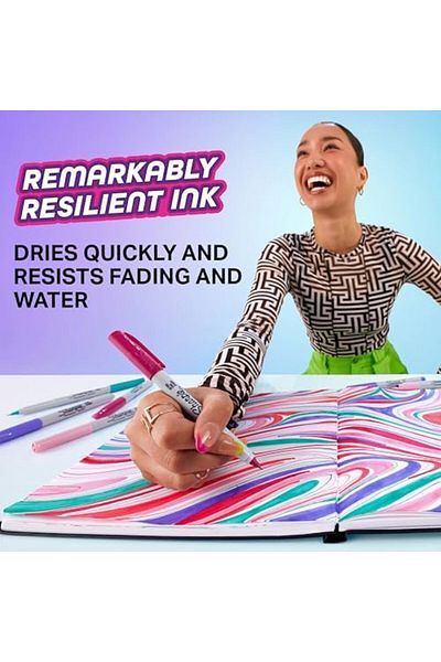 Mena Rise Diyar-Ifırsatshop Glam Pop Permanent Markers, Fine Point for Bold Details, Assorted Ca