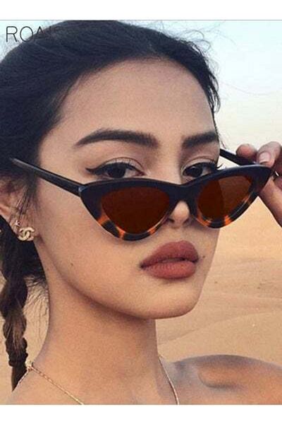 ROAISS Women's Cat Eye Sunglasses, UV400 Protection Sunglasses with Black Leopard Pattern Frame