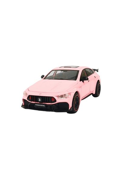 BaoBao 1:24 sports car, pink with spoiler and realistic details, BAOBAO metal model