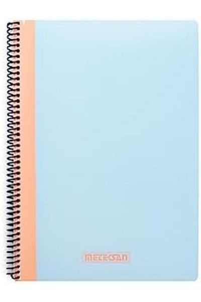 Mena Rise ŞirinShop Pruva Pastel Series، A4 100 ورقة، دفتر ملاحظات على شكل حلزوني للحيوانات الأليفة بغطاء من الورق المقوى، أزرق 1108