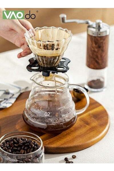 VAODO 42PCS Drip Coffee Maker with Glass Coffee Dripper and 40PCS Coffee Filter Flip-Up Home