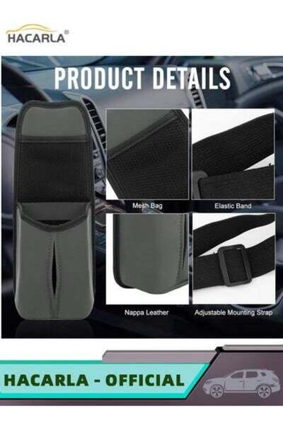 MOTIM Car Seat Side Organizer Hanging Tissue Holder Box Dispenser Bag Storage Pocket Car Seat Hooks