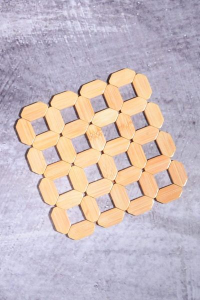 Mena Rise Şirinshop Diyarı Bamboo 18 cm Square Trivet Teapot Base Pot Mat 1108107